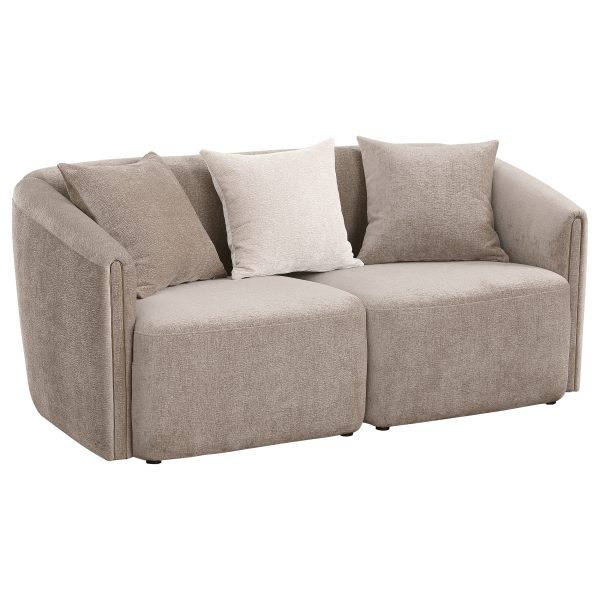Townsend Chenille Upholstered Sofa Set Latte - Image 4