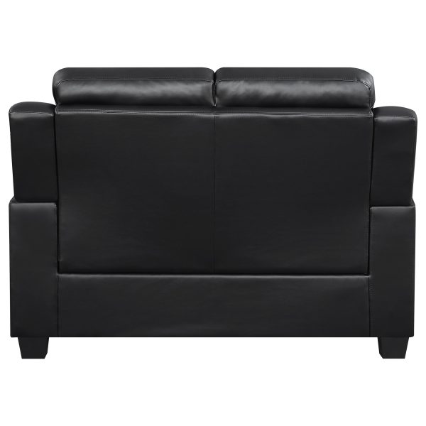 Finley Upholstered Padded Arm Tufted Sofa Set Black - Image 5