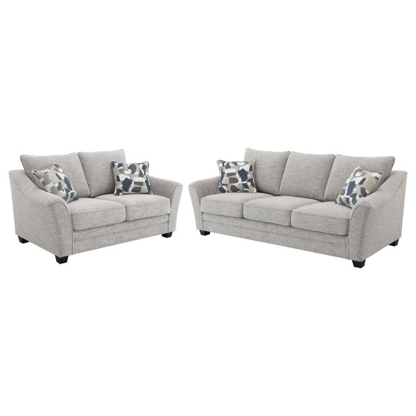 Tomkins Boucle Upholstered Sofa Set Light Grey - Image 4