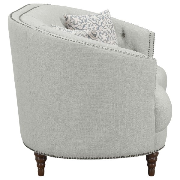 Avonlea Upholstered Sloped Arm Sofa Set Grey Fabric - Image 3