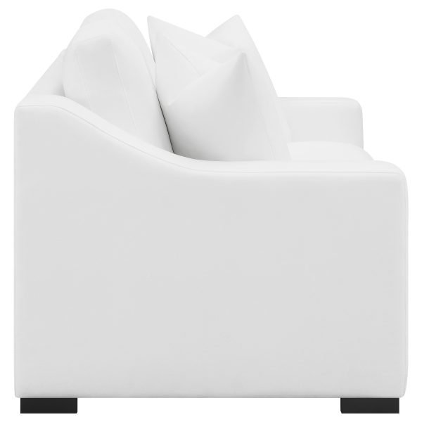 Ashlyn Upholstered Sloped Arm Sofa Set White - Image 6