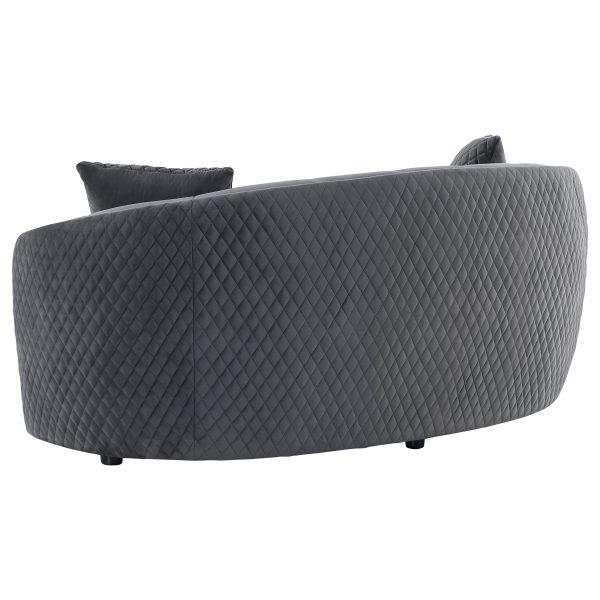 Brookside Velvet Upholstered Sofa Set Dark Grey - Image 3