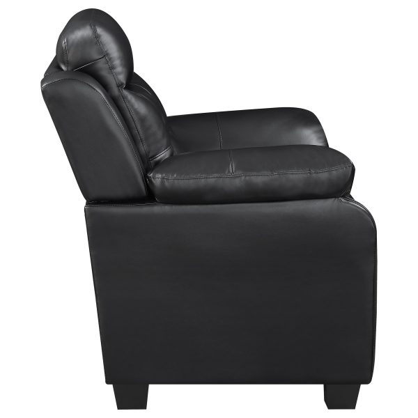 Finley Upholstered Padded Arm Tufted Sofa Set Black - Image 6