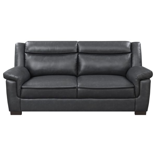 Arabella Upholstered Padded Arm Sofa Set Grey - Image 2