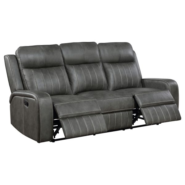 Raelynn Upholstered Reclining Sofa Set Grey - Image 2