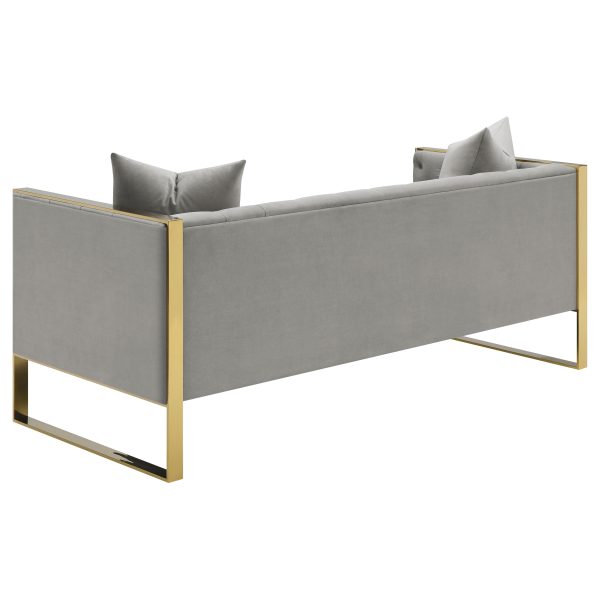 Eastbrook Velvet Upholstered Tufted Sofa Set Grey - Image 6