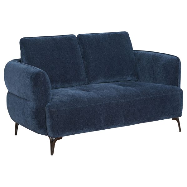 Lively Chenille Upholstered Sofa Set Blue - Image 4