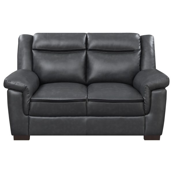 Arabella Upholstered Padded Arm Sofa Set Grey - Image 4