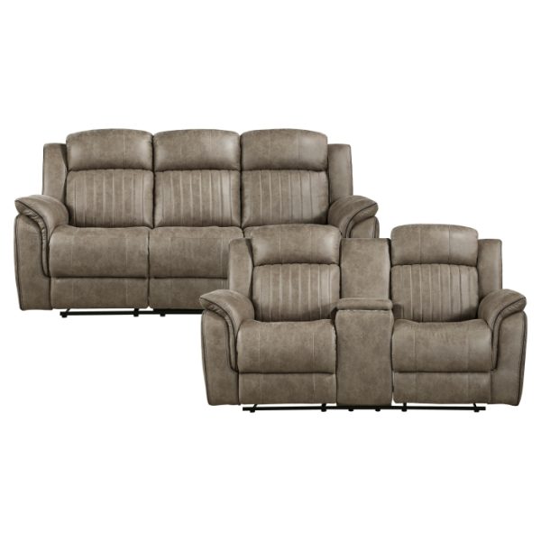 2pc Set: Sofa, Love Brown - Image 2