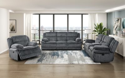 2pc Set: Sofa, Love Black