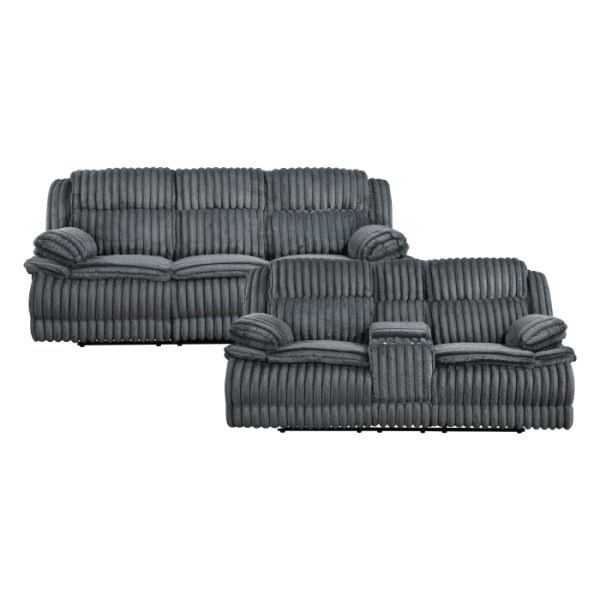 2pc Set: Sofa, Love Black - Image 7