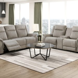 2pc Set: Sofa, Love Seat Double Reclining