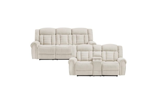 2pc Set: Sofa, Love Seat Chenille Fabric - Image 7