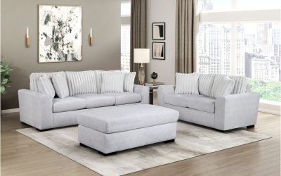 2pc Set: Sofa, Love Seat Two Tone Gray